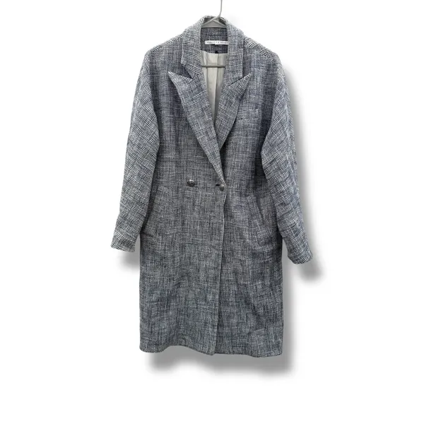 Veronica‎ Beard Fiona Coat Women's Medium Blue Multi Plaid Long Wool Blend Fall - Image 3