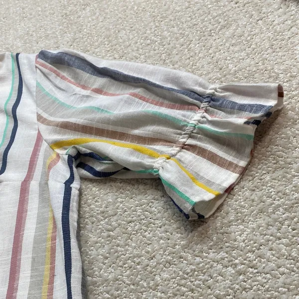 Anthropologie Striped Button Down Shirt - Multicolor Size 8 100% Cotton - Image 3