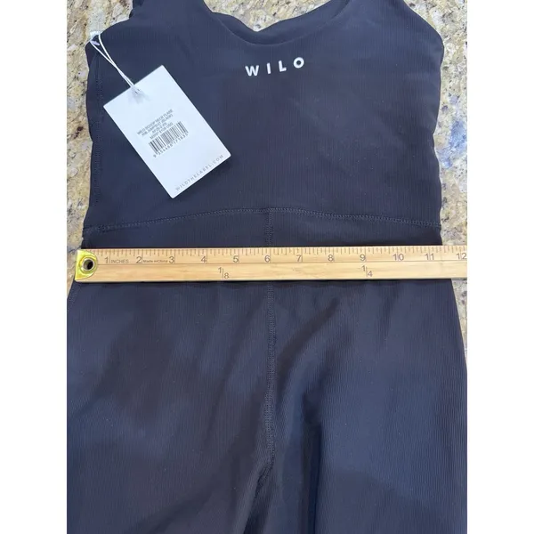 WILO THE LABEL Women's NWT Unitard Black Flare Rib Yoga/Athletic Jumpsuit - Image 8