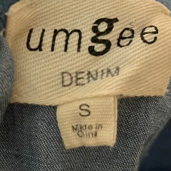 Umgee Denim Women's S Mini Dress Blue Cotton‎ Boho Western Festival Bohemian - Image 4