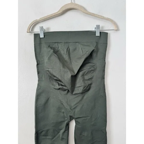 Blanqi Maternity Leggings Large Forest Green Over The Belly Everyday Supportive - Image 3