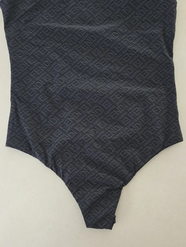 Fendi X Skims Black High Neck One-Piece Bodysuit Size S - Image 2