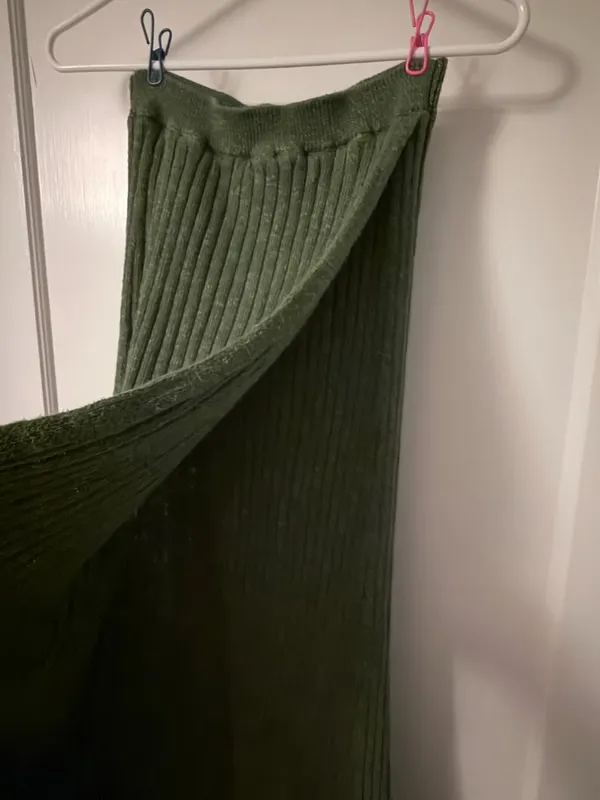 Free People better days midi skirt ribbed knit green size medium bohemian fall - Image 7