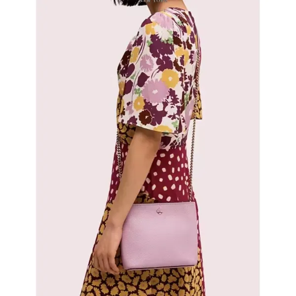 Kate Spade Polly Small Convertible Crossbody Blush Pink Leather Handbag Chain - Image 2