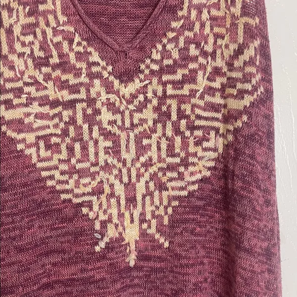 Free people Sleeveless Maroon Tunic with Beige Pattern - Image 9