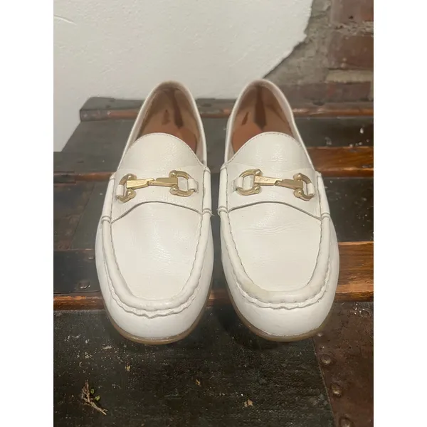 Born Women's Ardsley Preppy Loafer Leather White 8.5 Business Casual Officewear - Image 4