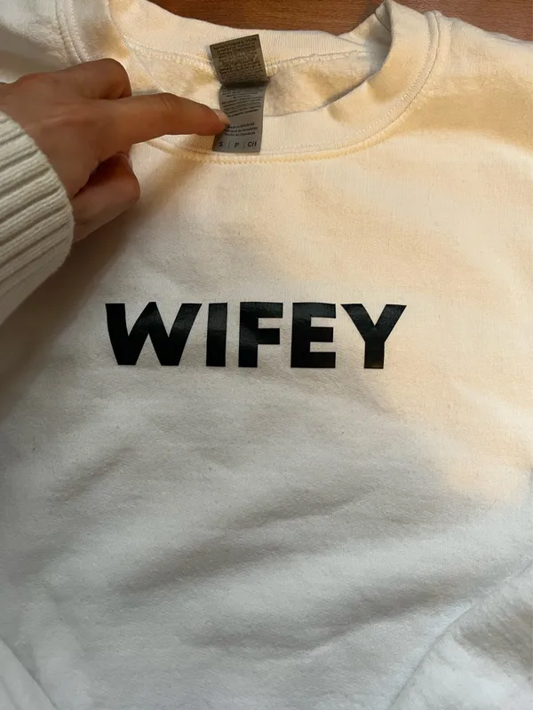 Gildan White “Wifey” Bachelorette Sweatshirt - Image 3