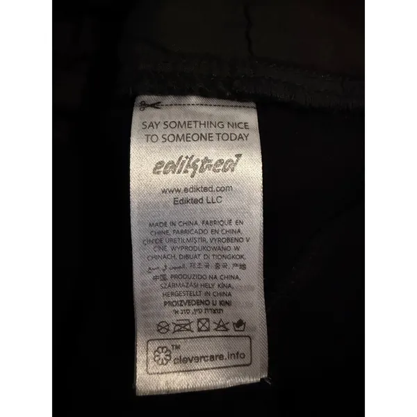 Edikted Luna Black Faux Leather Flare Pants High Rise‎ Stretch Vegan Leather M - Image 6