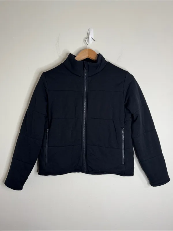 Three Dots Black Quilted Jacket with Stand-up Collar size XS - Image 2