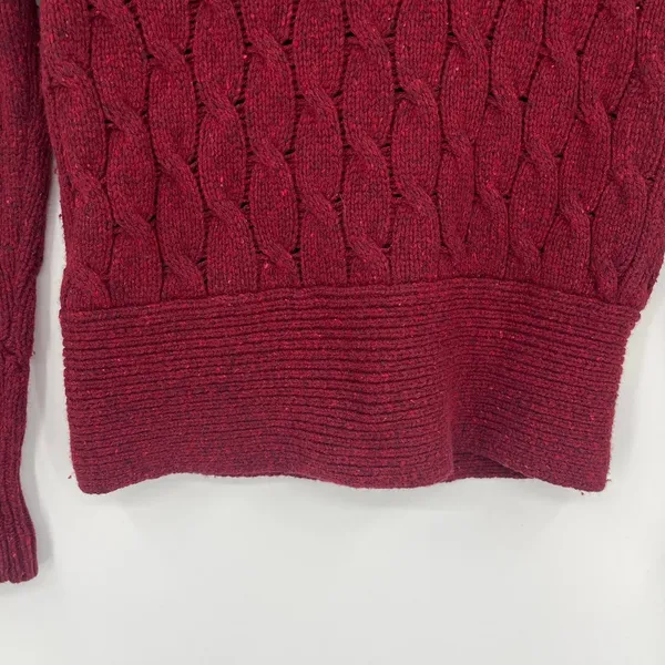 Eddie Bauer Cable Knit Angora Cardigan Womens Sweater Sz SP Fisherman Preppy - Image 8