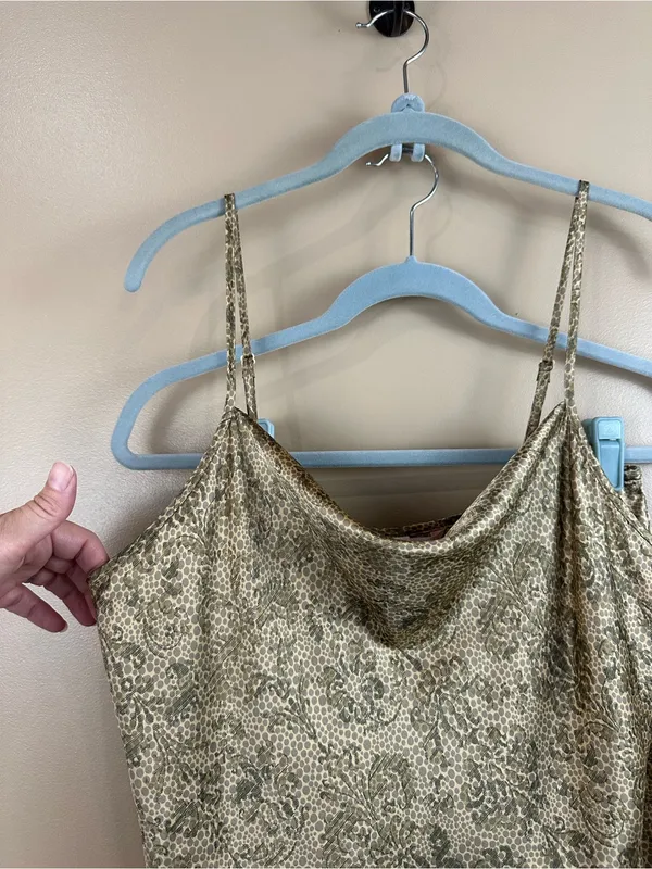 Vintage 2000 Y2K Victorias Secret Leopard Print Floral Lace Satin Pajama Set M - Image 3