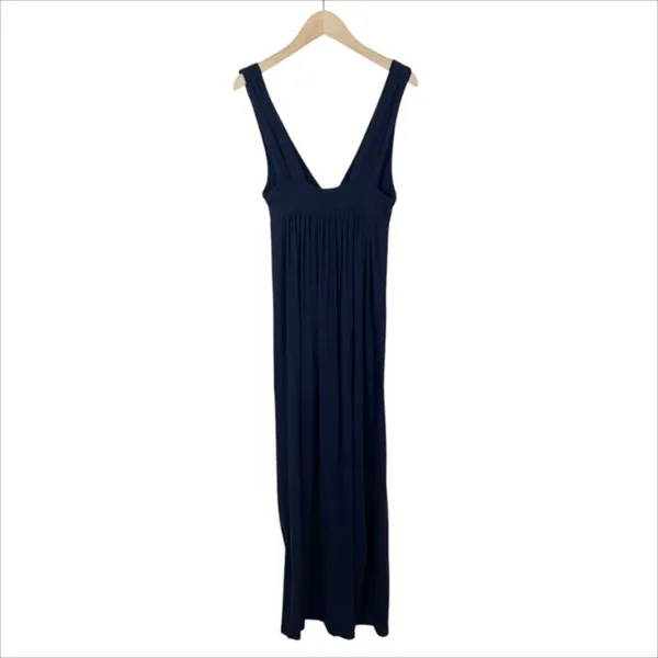 J. Crew Navy Blue Sleeveless Plunging V-Neck Maxi Dress Size XS - Image 3