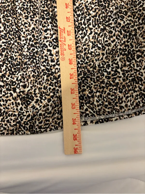 Old Navy Leopard Print Dress Large L Rayon Tassel Tie Long Sleeve Boho - Image 5