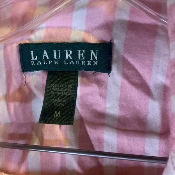 Ralph Lauren Pink and White Striped Pajama Set Size M - Image 5