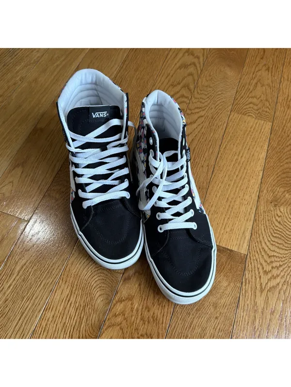 Size 9.5 US Women Vans Filmore High Top Butterfly Sneakers Black Check Sk8 Skate - Image 4