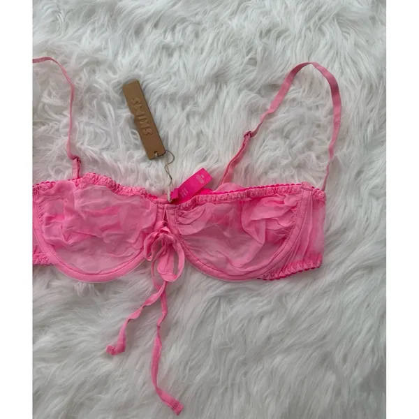 Skims Romance Balconette Bra Bubble Gum Size 36B - Image 3