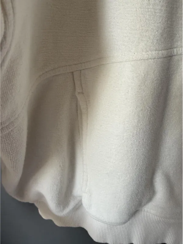 Aerie Cream Zip-Up Sweatshirt Medium - Image 6