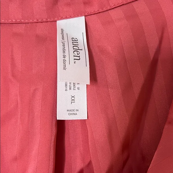Auden Red Pajama Top with White Trim Pink Size XXL - Image 3