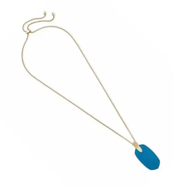 Kendra Scott Gold Inez Blue Agate Pendant Necklace Adjustable - Image 7