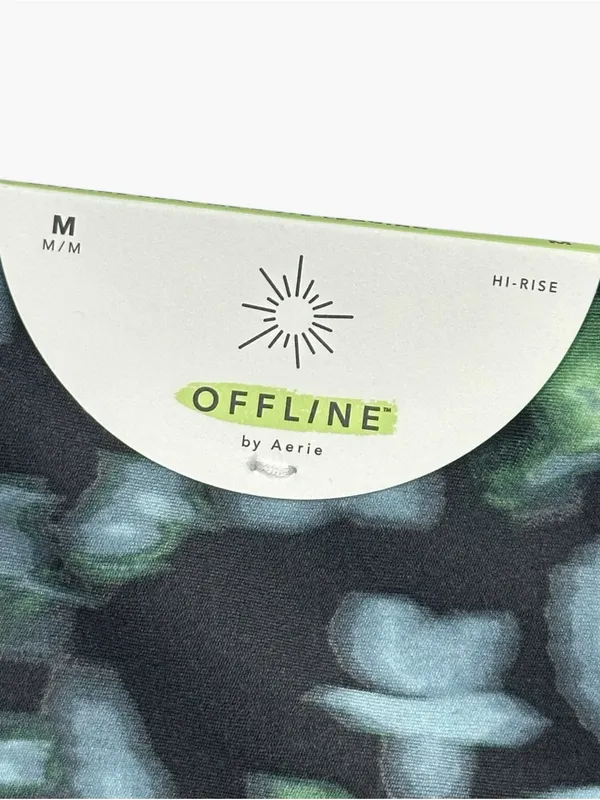 Aerie OFFLINE Real Me 7/8 Hi-Rise Leggings Floral Green Black Size M NWT - Image 5