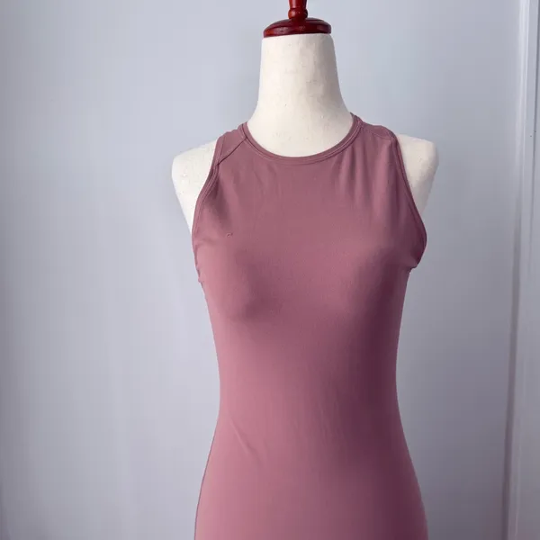 lululemon Align Dress in Mauve Pink Maxi with Slit Size 4 Get Going Slim Fit - Image 4
