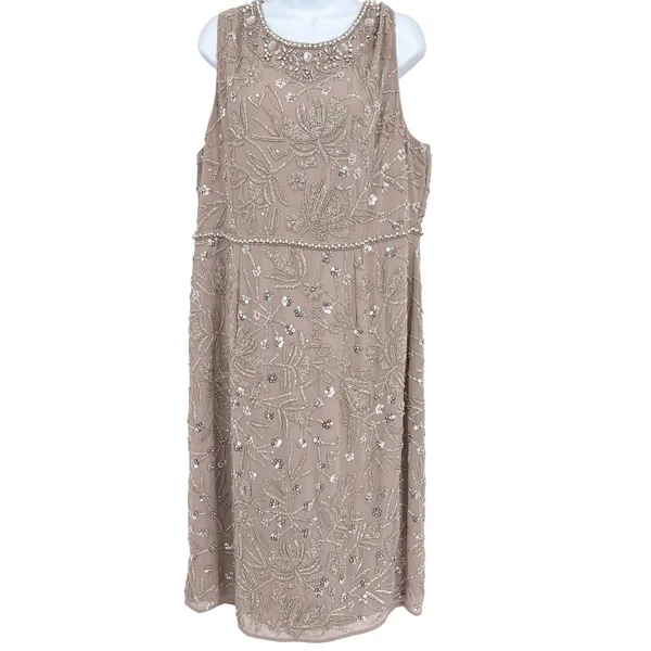 Mac Duggal Beaded Sequin Cocktail Dress Vintage‎ Lilac 16 Wedding Formal Gatsby - Image 6