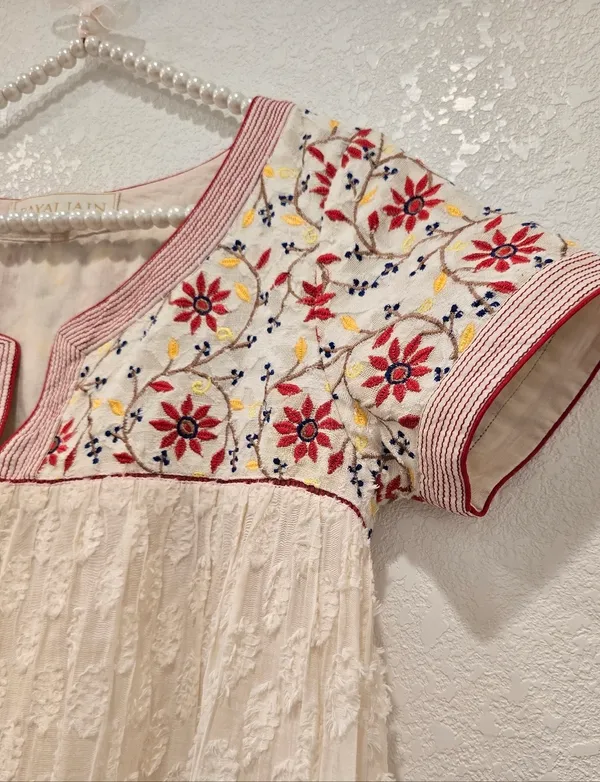 Anthropologie Payal Jain Embroidered Dress Fine Cotton S - Image 8