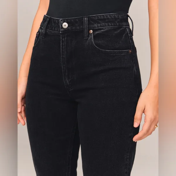 Abercrombie & Fitch Curve Love High Rise Skinny Jean in Black Size 16 (33) - Image 5
