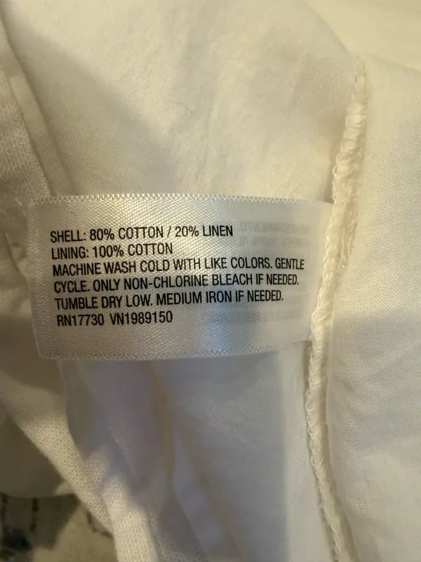 A New Day Dress Midi White Linen Blend Size M - Image 4