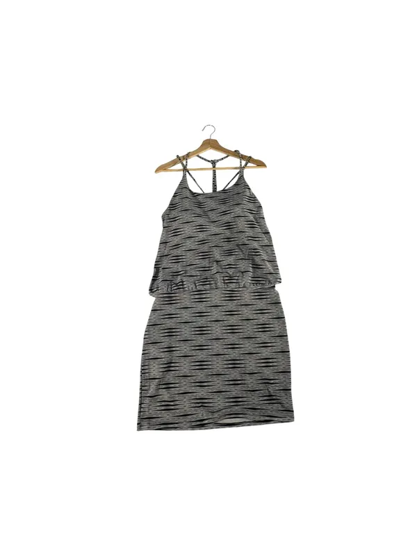 Athleta Ariel Venice Swim Dress Medium Black White Stripe Racerback UPF 50+ - Image 5