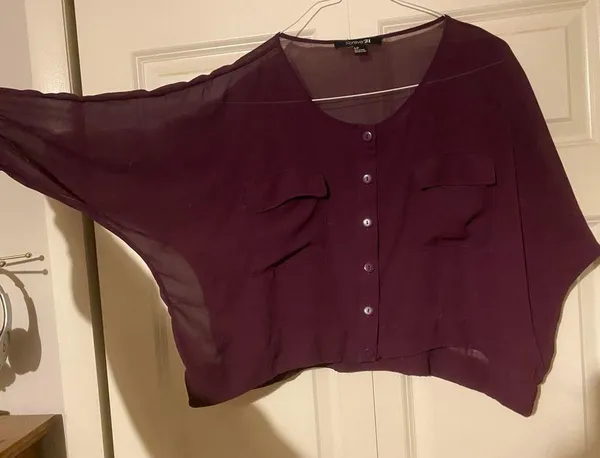 Sheer dark purple top - Image 2