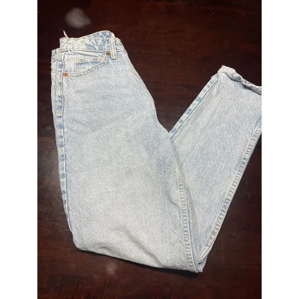 Vintage Light Wash High-Waisted Mom‎ Jeans Retro 90s Style Denim Pants T-10 - Image 3