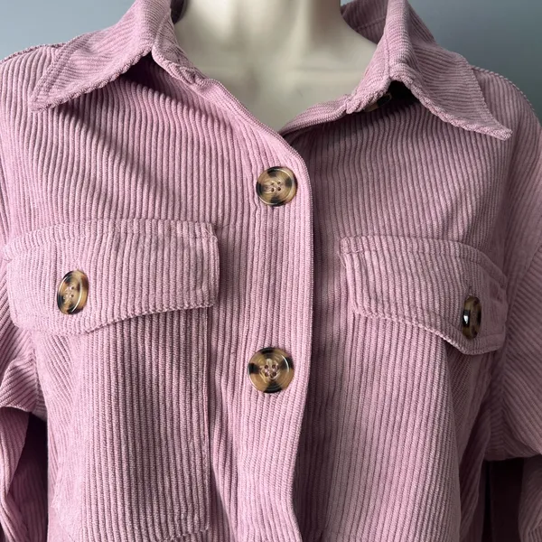 Pink Corduroy Button - Image 3