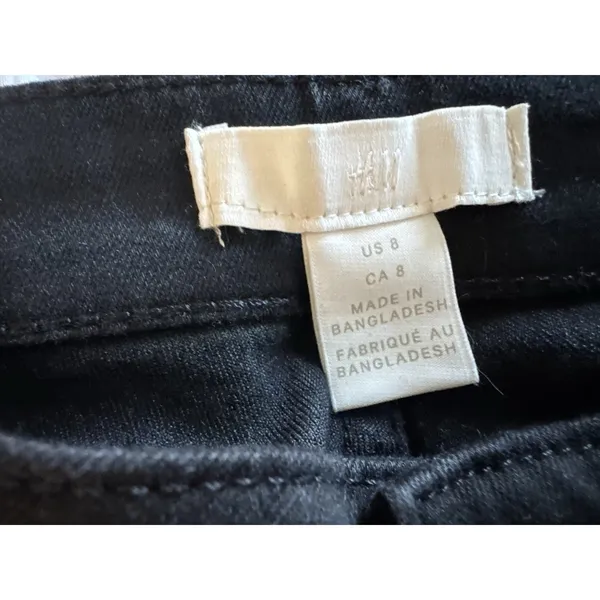 NWT H&M Black Skinny Jeans Women's 8 Regular Waist Goth Classic Rock - Image 2