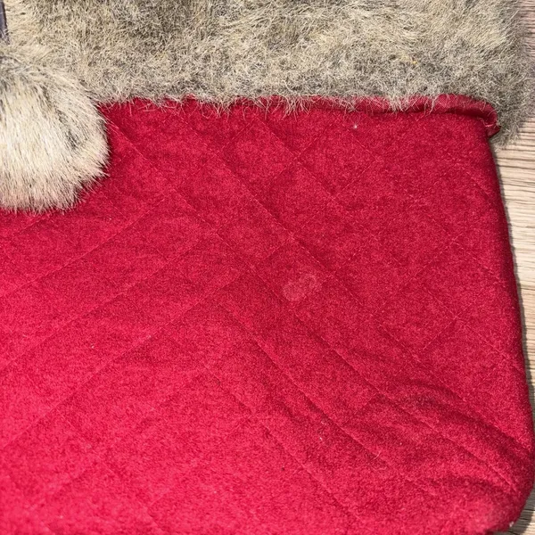 Bath And Body Works Bag Purse Red Bag With Faux Fur Y2K - Image 2
