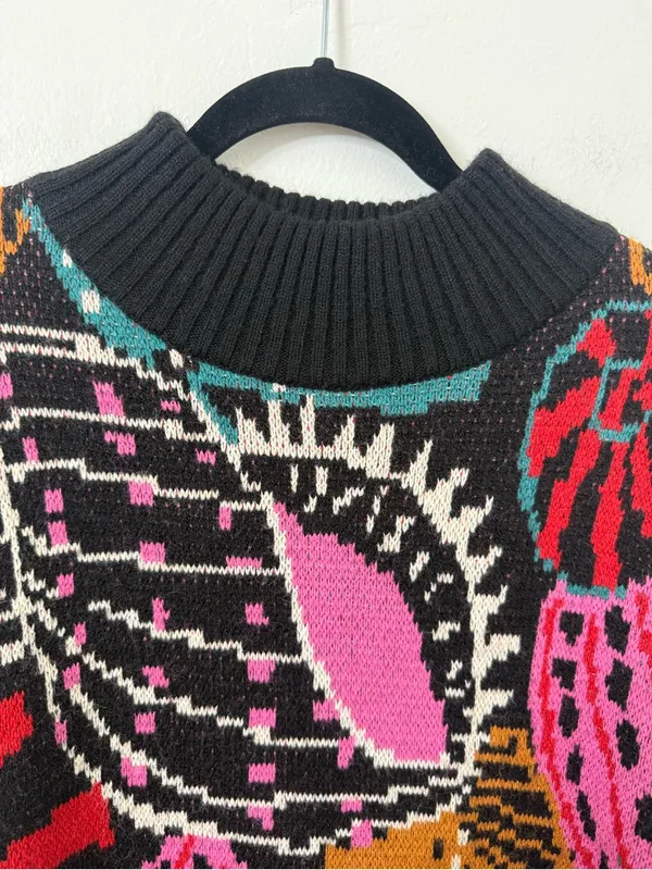 {L} Farm Rio Shell Jewel Tone Sweater Dress - Image 4