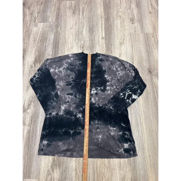 We‎ The Free Free People Black Tie Dye Mock Neck Oversized Long Sleeve Tee Large - Image 5