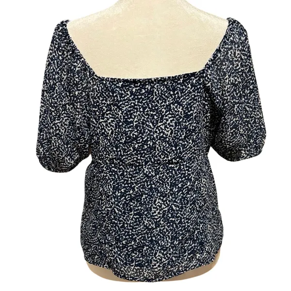 Madewell Size 4 Sweetheart Top Blouse Bengali Blockprint Cropped Fit - Image 4