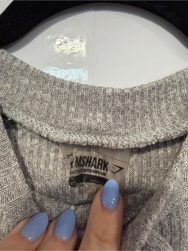 Gray‎ Ribbed Gymshark Slounge Cropped Tank Top - Image 2