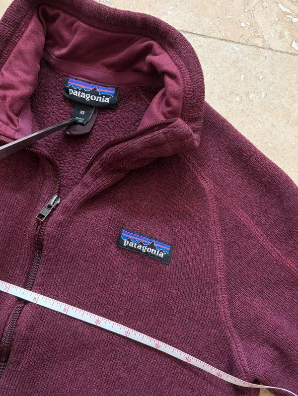Patagonia Better Sweater 1/4 Zip Jacket Pullover Fleece Burgundy Red Women's XS - Image 3