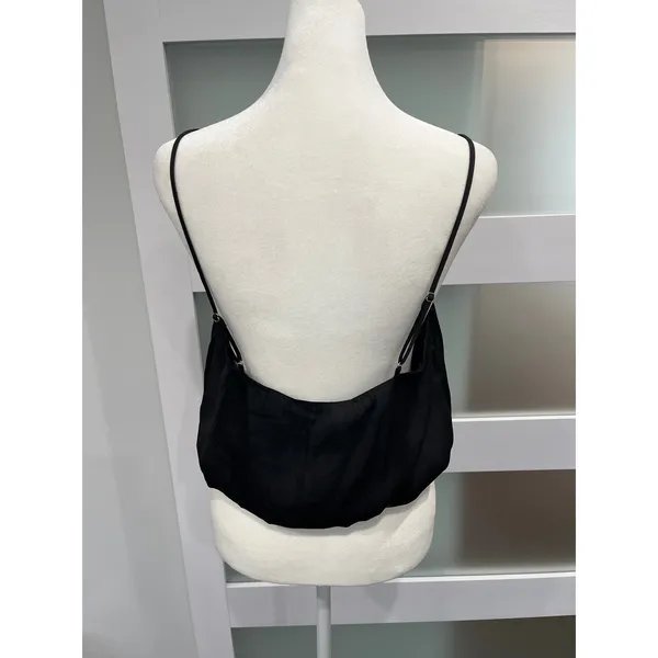 SeaShell Black V-Neck Cropped Camisole Top Adjustable Straps Size M‎ JT512D - Image 3