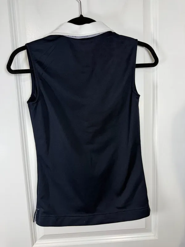 Daily Sports Women's Sleeveless Navy Golf Polo with Striped Trim - Image 6