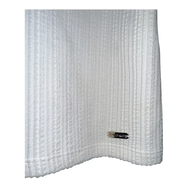 Calvin Klein White Textured Balloon Sleeve‎ Blouse, Womens Large (Approx) - Image 4