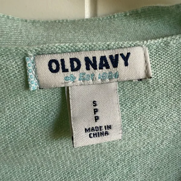 Old Navy Womens Sweater Sz S‎ Mint Green Deep V Neck Pockets Lightweight - Image 6