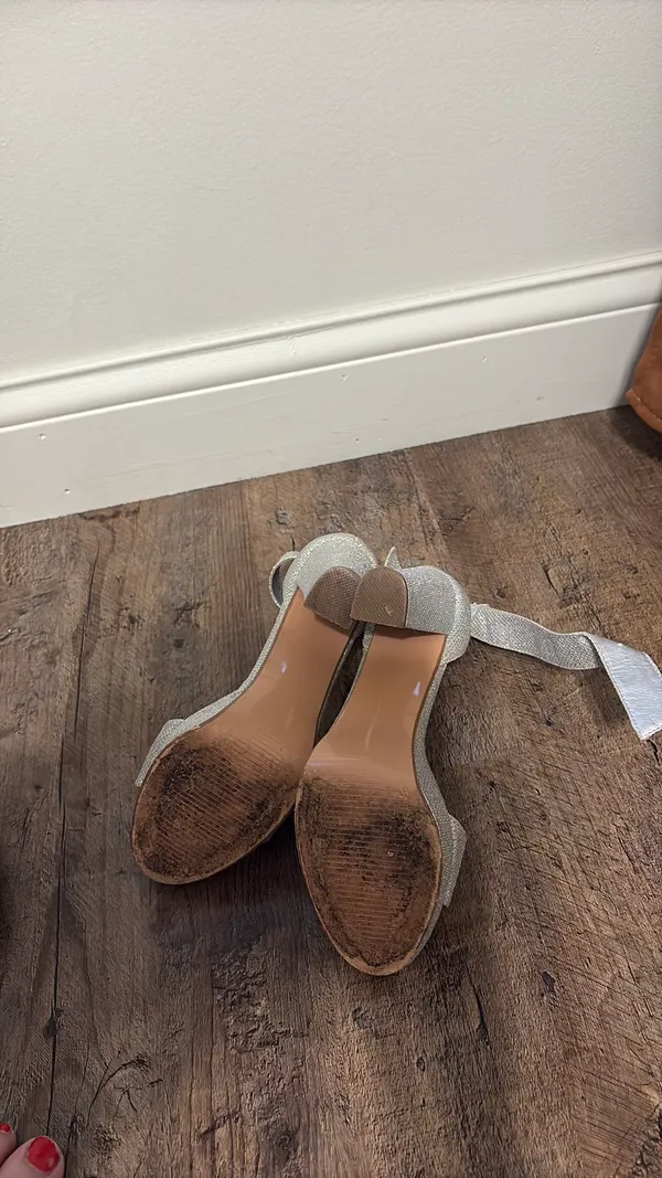 Silver high heels Size 7.5 - Image 3