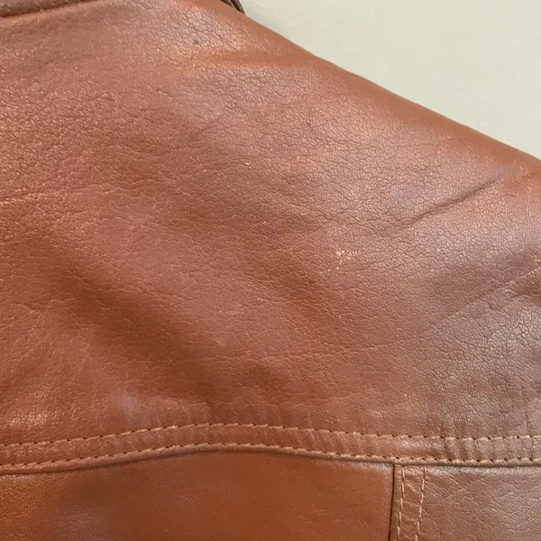 Vero Moda Button Leather Jacket Brown Size‎ Medium - Image 9