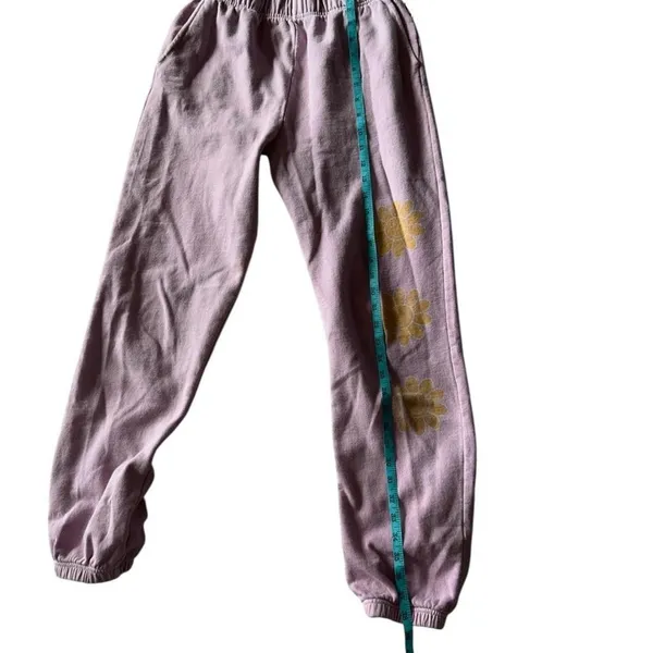 Y2K Sweatpants Billabong Smiley Daisy Dusty Pink Surf Skate Joggers Medium - Image 5