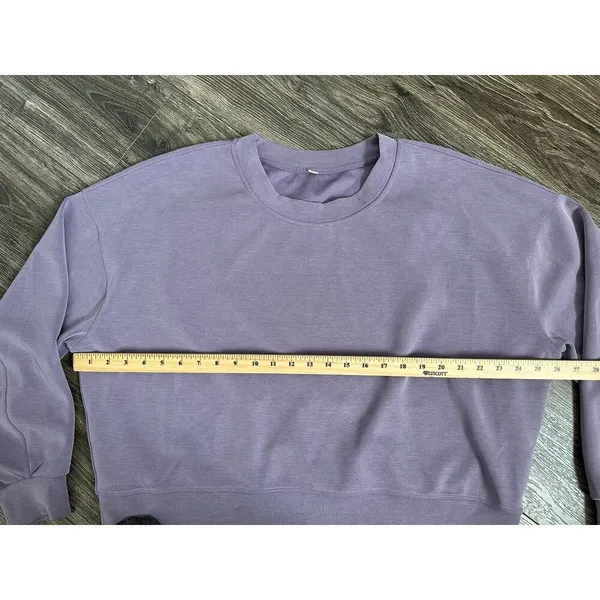 Lululemon Perfectly Oversized Cropped Crew Softstreme Size 12 Velvet Dust - Image 3