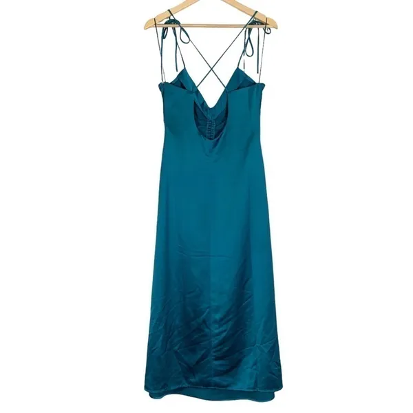 Jason Wu Satin Halter Open Back Midi Slip Dress Size Large - Image 8