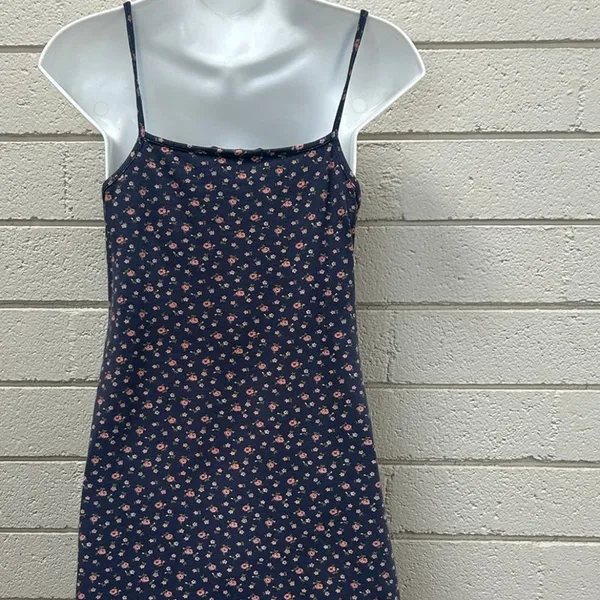 Brandy Melville Blue Floral Mini Dress one size - Image 8